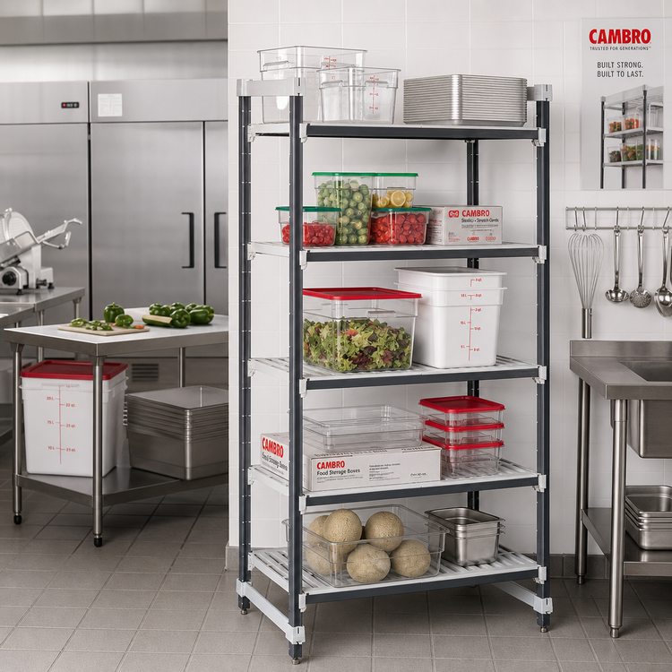 Product image #2 for Cambro Camshelving Elements XTRA 24" x 24" x 72" 5-Shelf Vented Stationary Starter Unit