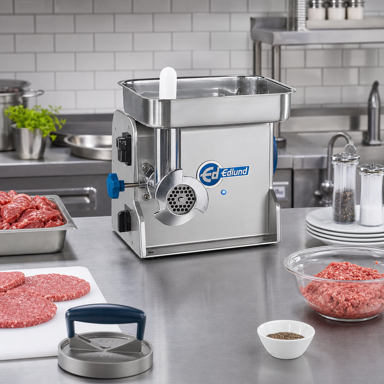 Product image #3 for Edlund EDVG-8 Electric Bench-Type Meat Grinder with Storage Drawer, 115V