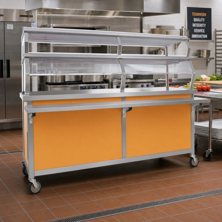 Product image #2 for Director's Choice 64-Inch Solid Top Mobile Serving Unit with Stainless Steel Top