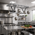 Thumbnail image #2 for Eagle Group Ceiling-Mounted Triple-Bar Stainless Steel Pot Rack with 15 Hooks, 52 x 20 x 18 Inches