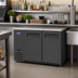 Thumbnail image #2 for 48-Inch Shallow Depth Two-Section Back Bar Cooler with Locking Solid Doors