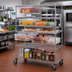 Thumbnail image #2 for Quantum 4-Drawer Bin Cart System with Dividable Grid Clear Container, 48W x 24D x 69H, 1200 lb Capacity, Chrome Plated Finish