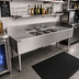 Thumbnail image #3 for Top Shelf TS Series Triple-Compartment Stainless Steel Underbar Sink Unit with Left and Right Drainboards, 72 Inch