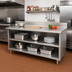 Thumbnail image #2 for Advance Tabco Special Value 72-Inch x 24-Inch 16 Gauge 304 Stainless Steel Open Base Work Table with 5-Inch Backsplash and Mid Shelf