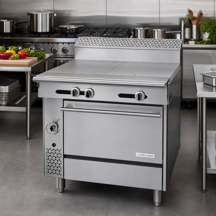Product image #2 for Garland Cuisine Series 36" Heavy Duty Gas Range with (2) 18" Even-Heat Hot Tops and Standard Oven