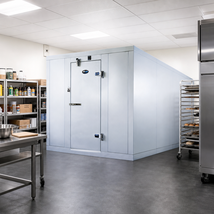 Product image #2 for AmeriKooler Quick Ship Indoor Walk-In Freezer Panel Package with Floor, 7 ft 10 in W x 11 ft 9 1/4 in L x 7 ft 7 in H