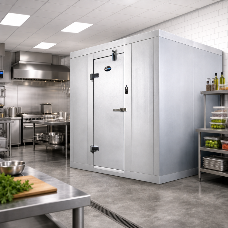 Product image #2 for AmeriKooler Outdoor Quick Ship Walk-In Cooler, 6' x 8', Floorless, Remote R-448A