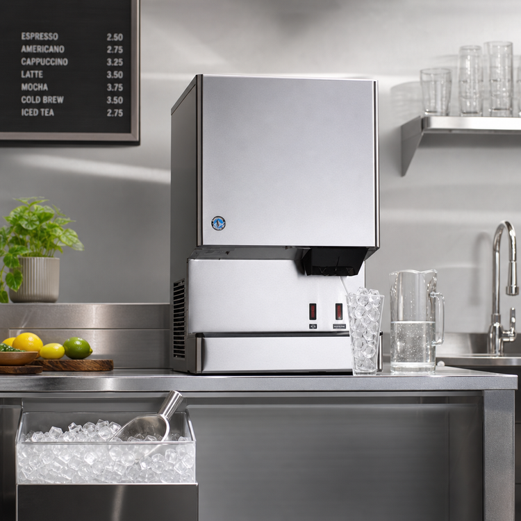 Product image #2 for Hoshizaki Opti-Serve Cubelet Ice & Water Combination Machine, Countertop, Air-Cooled, 40 lb Storage