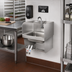 Thumbnail image #2 for John Boos Pro-Bowl Wall-Mount Hand Sink with Double Knee Valves, Side Splashes, and Gooseneck Spout, 14 x 10 x 5 Inch Bowl