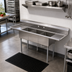 Thumbnail image #2 for 84-Inch 3-Compartment Stainless Steel Sink with Left and Right Drainboards, 16 x 20 x 14 Bowls