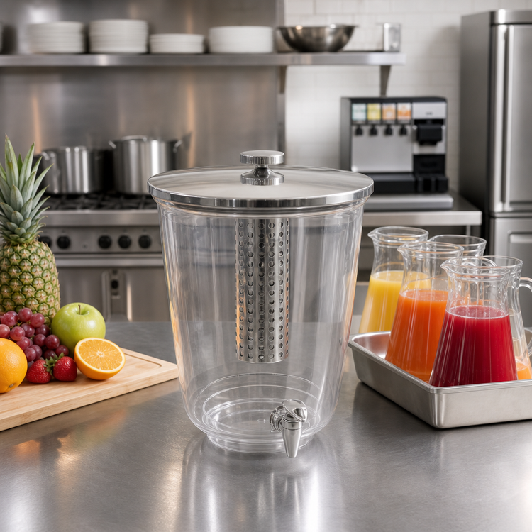 Product image #2 for American Metalcraft 20 Qt. Single Tritan Juice Dispenser Body with Stainless Steel Faucet