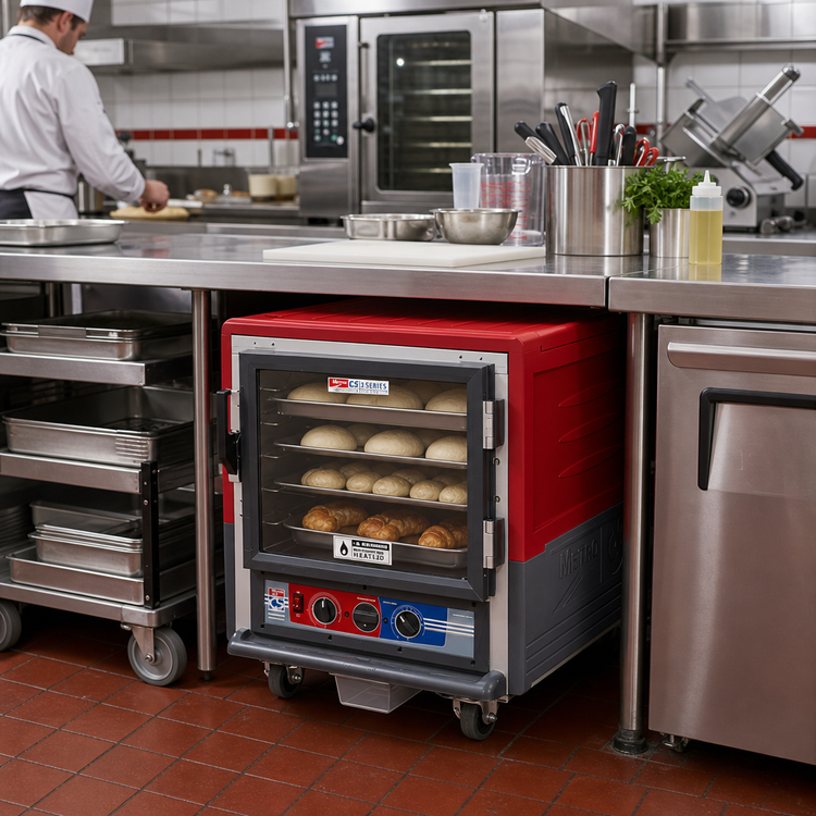 Product image #2 for Metro C5 3 Series Insulation Armour Under Counter Moisture Heated Holding & Proofing Cabinet, Clear Polycarbonate Door, Red, 120V