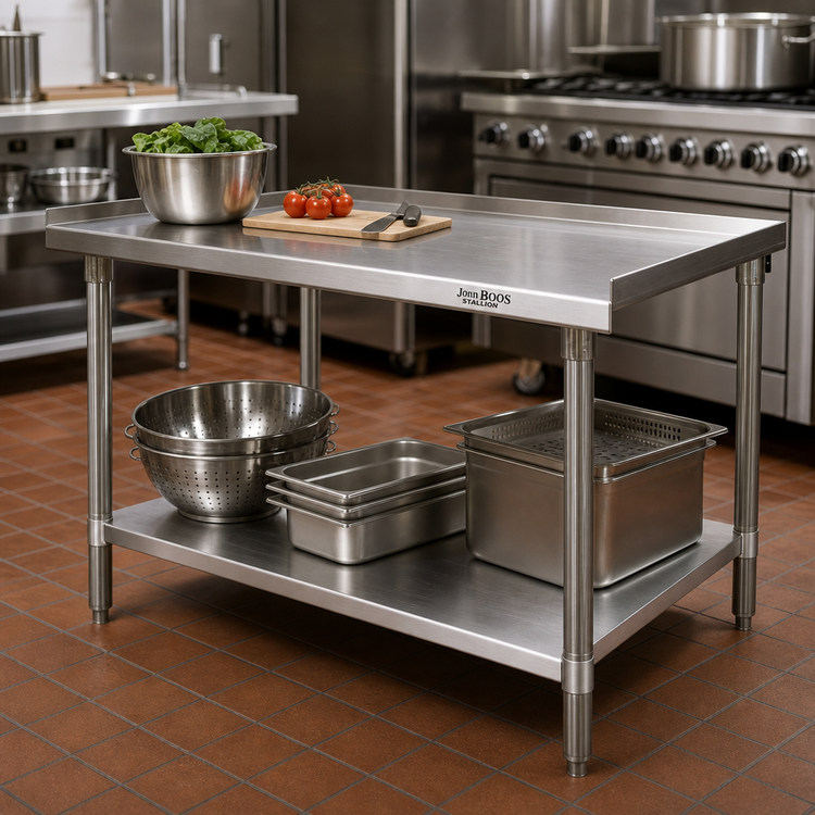 Product image #2 for John Boos Stallion 15 Inch x 30 Inch Stainless Steel Equipment Stand with Adjustable Undershelf
