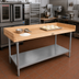 Thumbnail image #2 for John Boos DNS04 84-Inch x 24-Inch Baker's Top Wood Work Table with Galvanized Base and Adjustable Undershelf