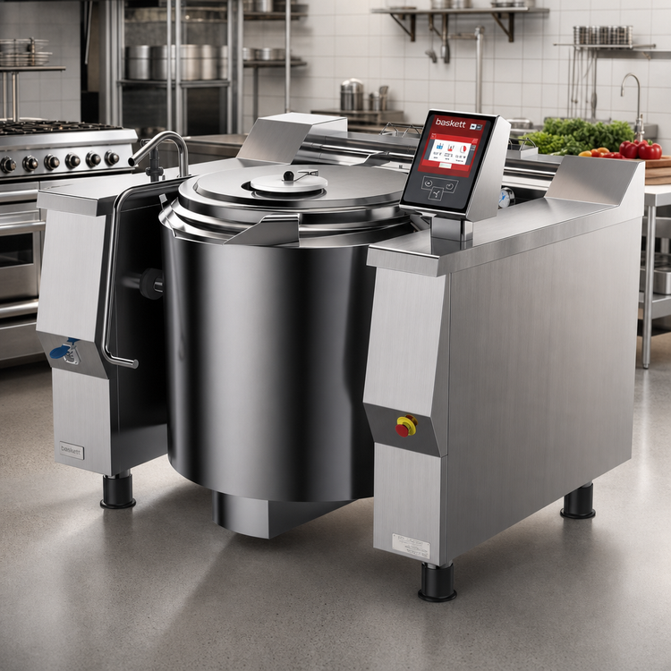 Product image #2 for Baskett UPRIE048_V1 48 Gallon Electric Indirect Heat Tilting Kettle