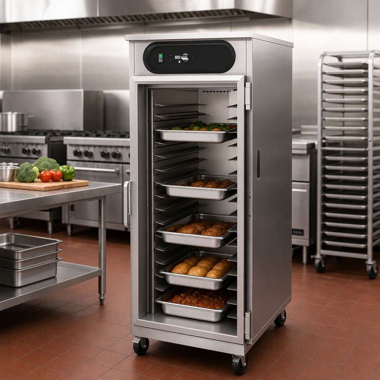 Product image #2 for hotLOGIX HL7-14 3/4 Height Insulated Heated Holding Cabinet, Stainless Steel, 28 Pan Capacity