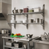 Thumbnail image #2 for Advance Tabco Special Value Series 2-Tier Adjustable End-Mount Wall-Mount Wire Shelving Post & Brackets for 18-Inch Deep Shelves
