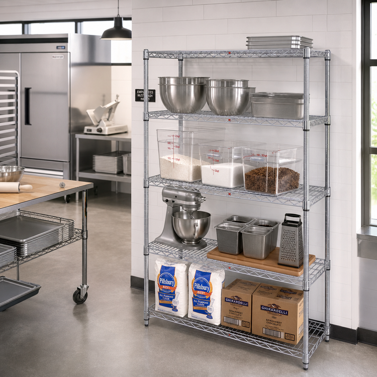 Product image #2 for EAGLEbrite 4-Tier Starter Wire Shelving Unit, 36 x 21 x 63 Inches, Zinc Finish