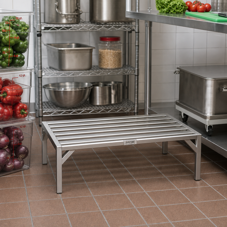 Product image #2 for Lifetime Tough Stainless Steel Tubular Dunnage Rack, 36 x 20 x 12 Inches