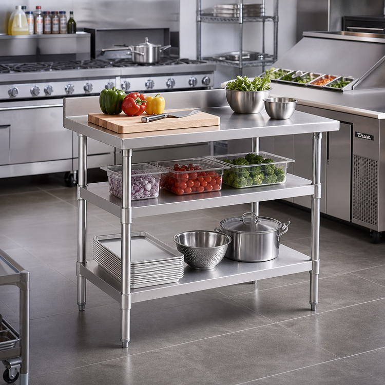 Product image #2 for Eagle Group 84 x 24 Inch Adjustable Stainless Steel Work Table Undershelf
