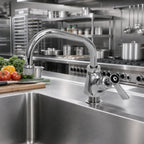 Thumbnail image #2 for Fisher 58009 Stainless Steel Single-Hole Deck-Mount Manual Faucet with 6-Inch Swing Spout, Lever Handle and 1/2-Inch Male Inlet