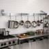 Thumbnail image #2 for John Boos Wall-Mounted Stainless Steel Single-Bar Commercial Pot Rack with 9 Double Hooks, 108 Inch Wide
