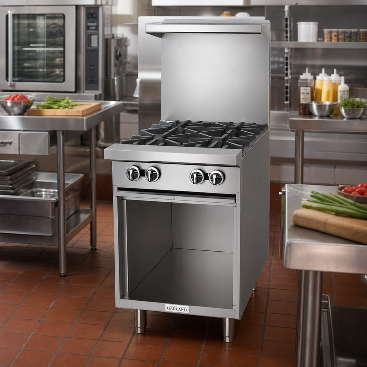 Product image #2 for Garland US Range U Series 24-Inch Commercial Gas Restaurant Range with 4 Open Burners and Storage Base