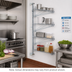 Thumbnail image #2 for Metro Super Erecta 4-Tier Mid Unit Chrome Plated Post-Type Wall Mount for 14-Inch Shelves