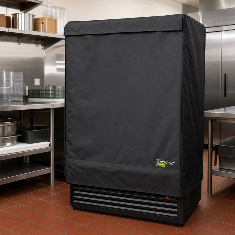 Product image #2 for Turbo Air SC-60-DXB Locking Black Fabric Security Cover for TOM-60DXB-N Open Display Merchandiser