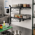 Thumbnail image #2 for Quantum Double Shelf Wall-Mount Cantilever Wire Shelving Kit, 30 x 24 Inches, Black Epoxy