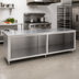 Thumbnail image #2 for John Boos 132-Inch x 30-Inch 14-Gauge Stainless Steel Work Table with Cabinet Base and Open Front
