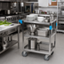 Thumbnail image #3 for Carlisle Stainless Steel 3-Shelf Utility Bus Cart, 300 lb. Capacity