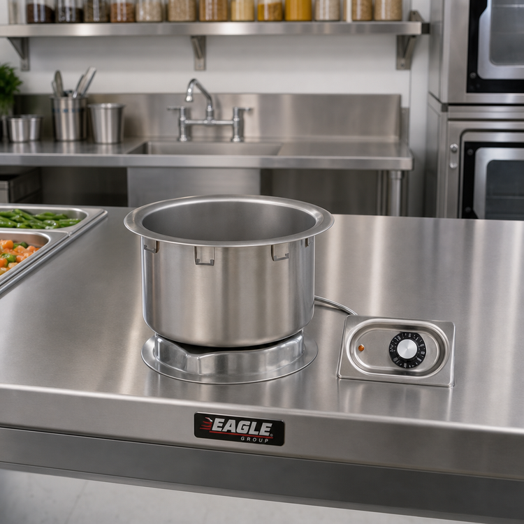 Product image #2 for Eagle Group 11-Quart Round Drop-In Food Warmer with Drain, 120V, Infinite Control