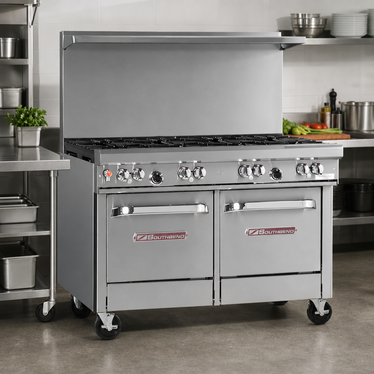 Product image #2 for Southbend Ultimate 48-Inch Gas Restaurant Range with 7 Burners and 2 Space Saver Ovens