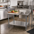 Thumbnail image #2 for 48-Inch x 30-Inch Stainless Steel Prep Sink Table with Right-Side Sink and 6-Inch Backsplash