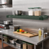 Thumbnail image #2 for Quik-Set Solid Shelf with Louvered Top, 60W x 18D, 14 Gauge Galvanized Steel, Green Epoxy Finish