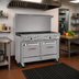 Thumbnail image #2 for Southbend Ultimate 48-Inch Gas Restaurant Range with 7 Open Burners, Convection Oven, and Cabinet Base