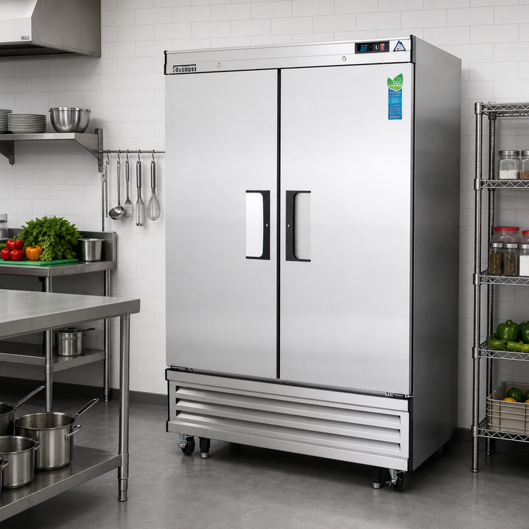 Product image #2 for Everest EBSR2 Two-Section Bottom-Mount Reach-In Refrigerator, 48 Cu. Ft., Stainless Steel