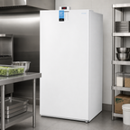 Thumbnail image #3 for Summit Commercial Accucold® FFUF234IM 21 Cu. Ft. Frost-Free Upright Reach-In Freezer with Icemaker, White, Reversible Solid Door