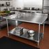 Thumbnail image #2 for Advance Tabco 72-Inch Left-Side Prep Sink Work Table with 304 Stainless Steel Top and Adjustable Undershelf