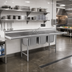 Thumbnail image #2 for 108-Inch Three-Compartment Stainless Steel Sink with Left and Right Drainboards