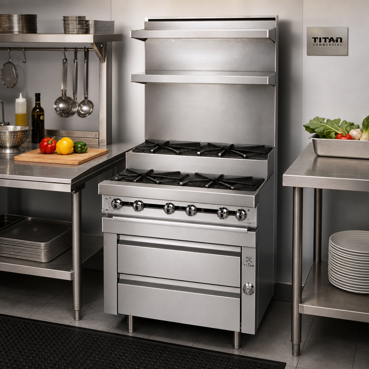 Product image #2 for Titan JMRHE-2-2 24" Heavy Duty Gas Modular Range with 2 Open and 2 Step-Up Burners
