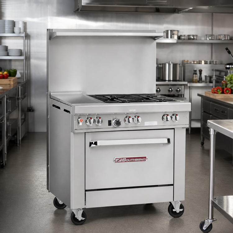 Product image #2 for Southbend Ultimate 36-Inch Gas Restaurant Range with 4 Open Burners, Left 12-Inch Griddle and Standard Oven