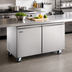 Thumbnail image #2 for Omcan 60-Inch Two-Door Undercounter Freezer, 15 Cu. Ft., Rear-Mount Self-Contained Refrigeration, Stainless Steel