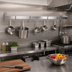 Thumbnail image #2 for John Boos 84-Inch Wall-Mount Commercial Pot Rack, Stainless Steel Single Bar with 7 Double Hooks