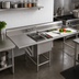 Thumbnail image #2 for Spec-Master FNP Series 1-Compartment Stainless Steel Prep Sink with Left Drainboard and Prep Area