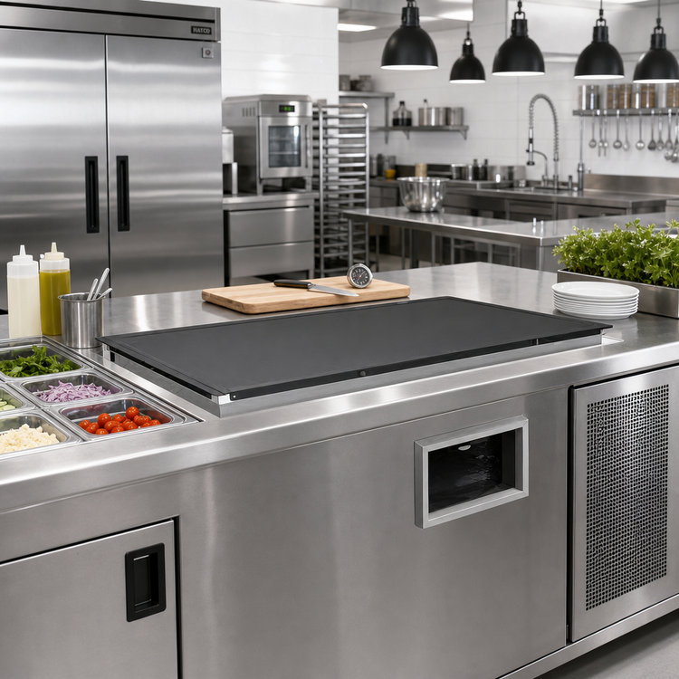 Product image #2 for Hatco CSBFX-48-S 48-Inch Built-In Flush Top Cold Shelf for Remote Refrigeration, Aluminum Hardcoat