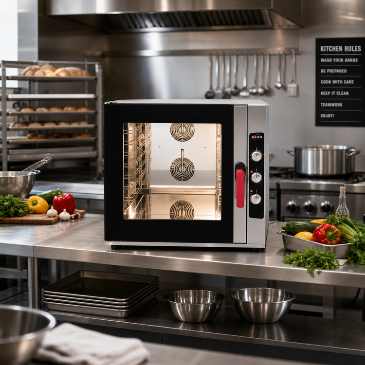 Product image #2 for Axis Full Size Manual Combi Oven with Reversing Fans, 6 Full-Size Sheet Pan Capacity