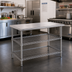 Thumbnail image #2 for Eagle AdjusTable 48 Inch x 30 Inch Stainless Steel Adjustable Work Table, Basic Unit with 2 Undershelves