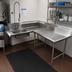 Thumbnail image #2 for Advance Tabco Korner Soil L-Shaped Right-Hand Dish Table with Pre-Rinse Sink, 143-Inch, 16-Gauge 304 Stainless Steel